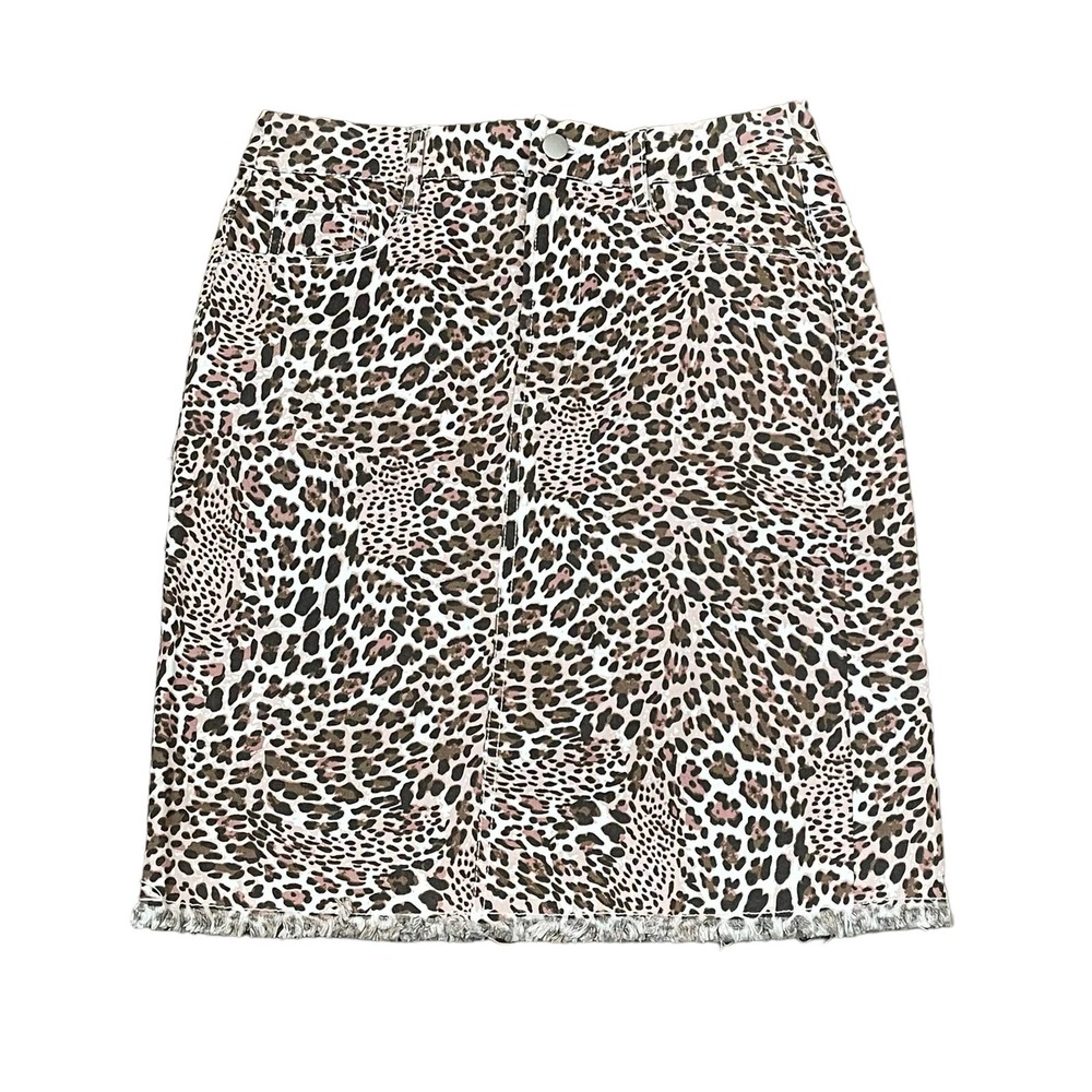 Tyler Boe‎ Pencil Skirt Size 4 Light Pink Brown Leopard Womens Stretch 28X20
